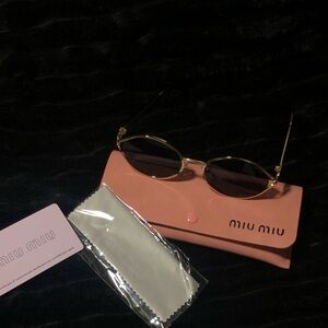 Miu Miu Pink and Gold Sunglasses